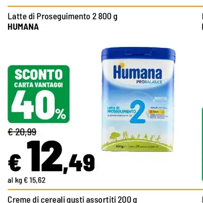 Latte di proseguimento Humana