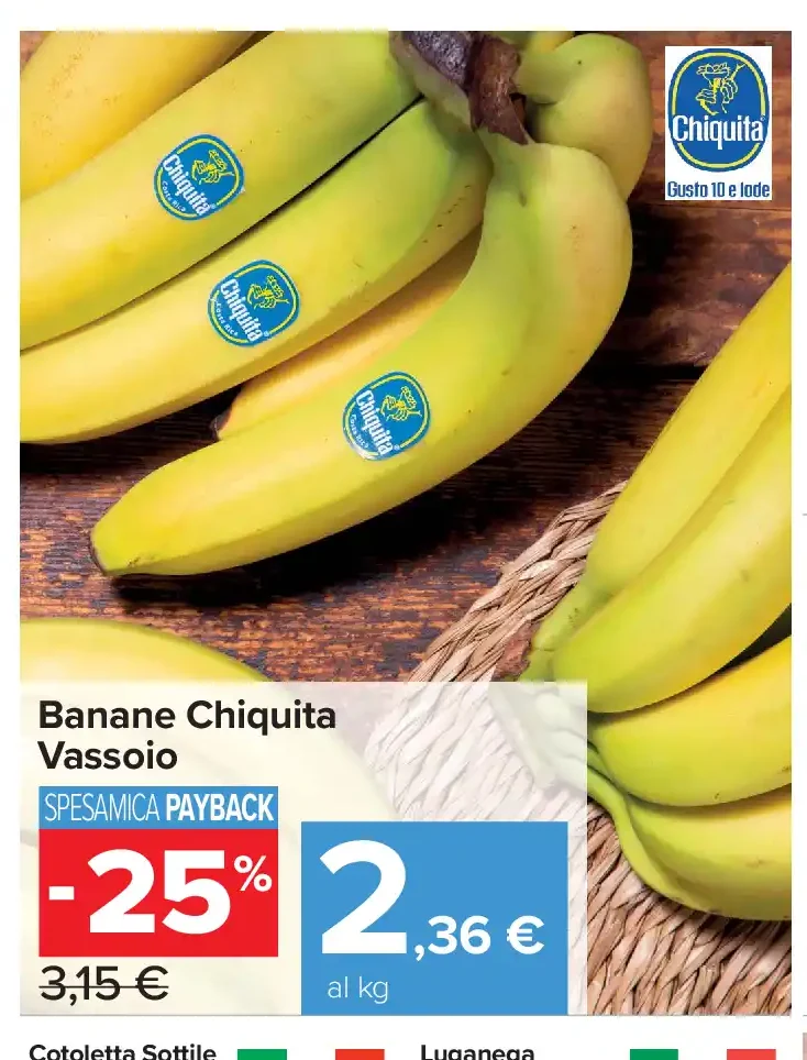 Banane Chiquita Vassoio