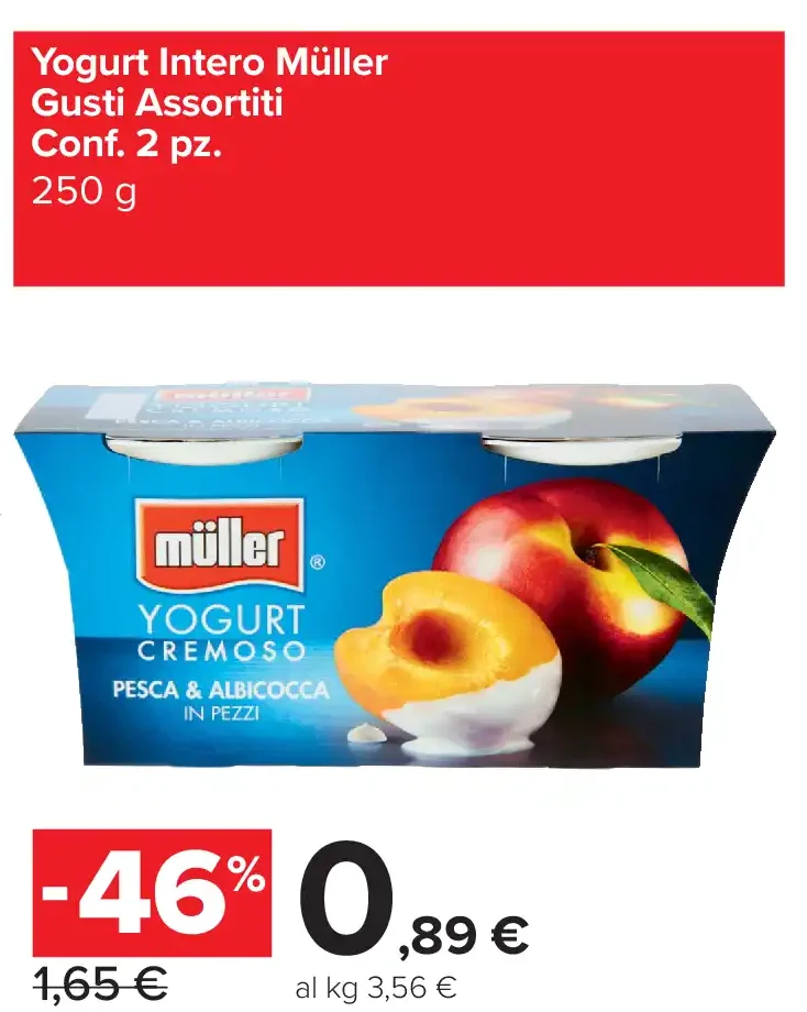 Yogurt intero Müller gusti assortiti conf. 2 pezzi