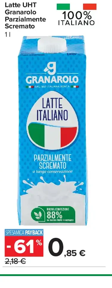Latte UHT Granarolo parzialmente scremato