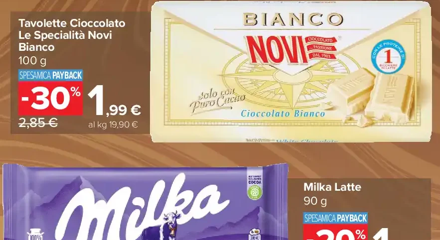 Tavolette Novi cioccolato bianco