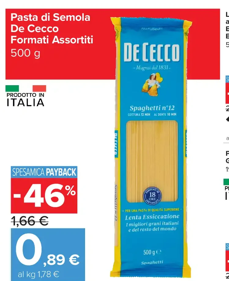Pasta di semola De Cecco formati assortiti