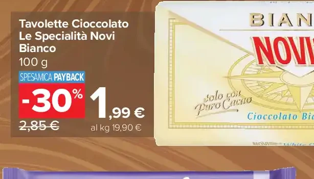 Tavolette Cioccolato Le Specialità Novi Bianco