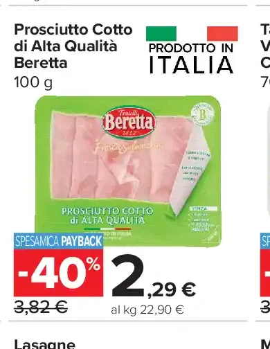 Prosciutto cotto di alta qualità Beretta