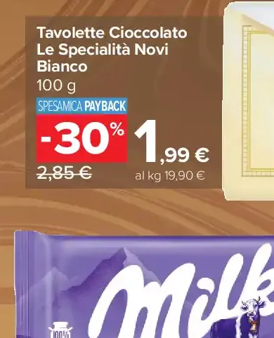 Tavolette di cioccolato Le Specialità Novi Bianco