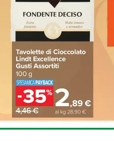 Tavolette di cioccolato Lindt Excellence gusti assortiti