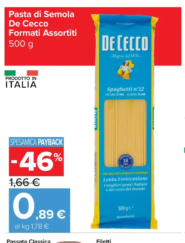Pasta di semola De Cecco formati assortiti