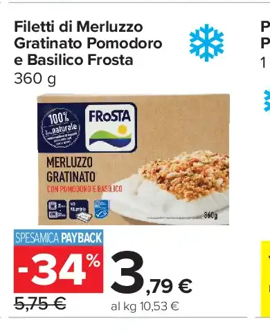 Filetti di merluzzo gratinato pomodoro e basilico Frosta