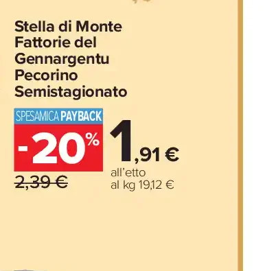 Pecorino semistagionato Stella di Monte