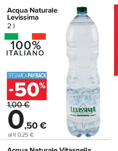 Acqua naturale Levissima