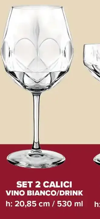 Set 2 calici vino bianco/drink RCR Diamonds