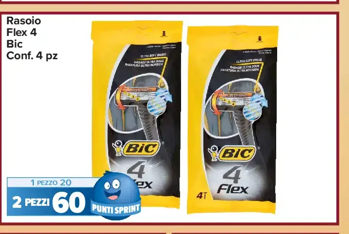 Rasoio Flex 4 Bic conf. 4 pezzi