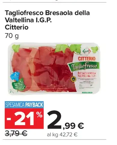 Tagliofresco bresaola della valtellina IGP
