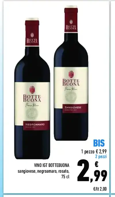 Vino rosso Bottè Buona
