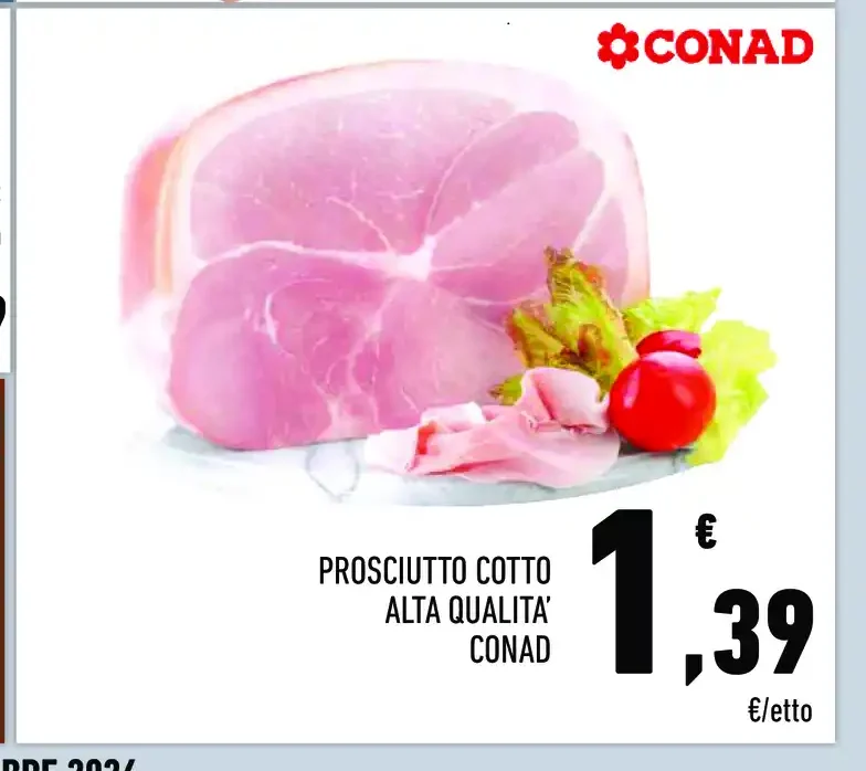 Prosciutto cotto alta qualità Conad