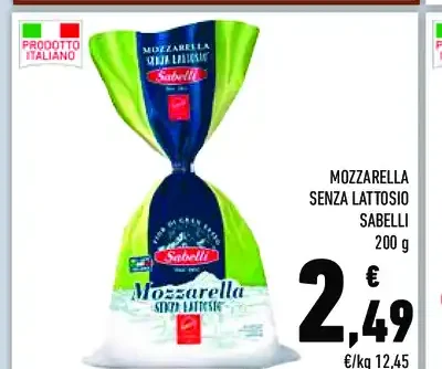 Mozzarella senza lattosio Sabelli