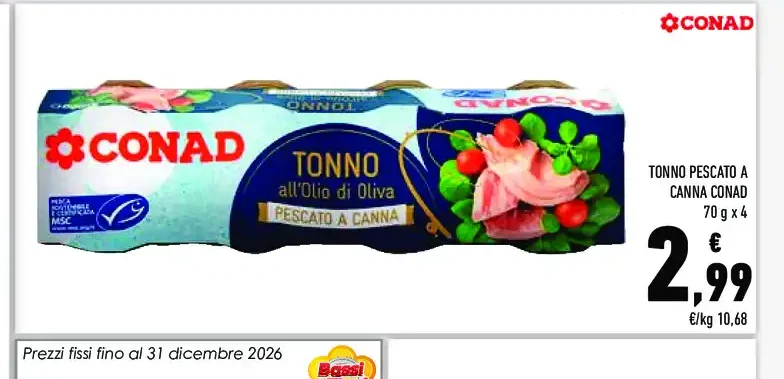 Tonno pescato a canna Conad
