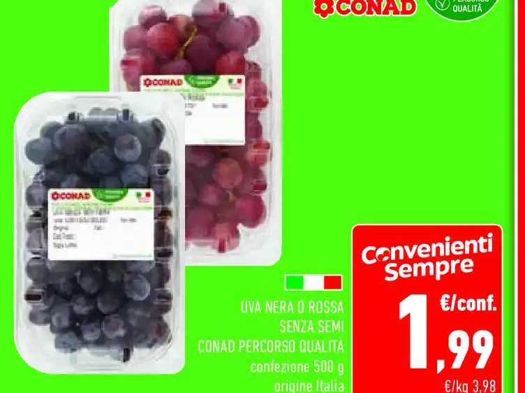 Uva nera o rossa senza semi