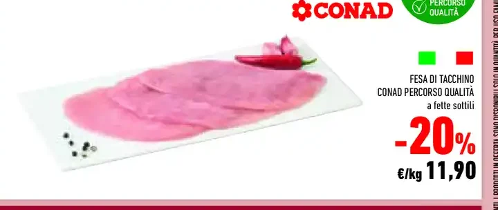 Fesa di tacchino Conad Percorso Qualità a fette sottili