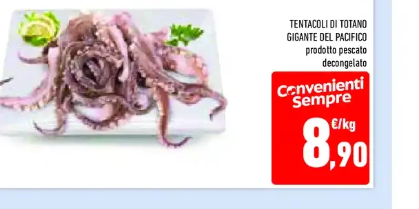 Tentacoli di totano gigante del Pacifico