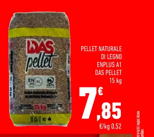 Pellet naturale di legno ENplus A1 DAS