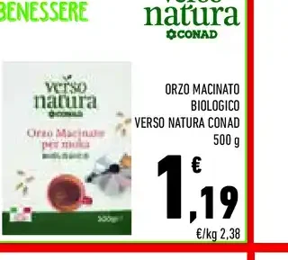Orzo macinato biologico Verso Natura Conad