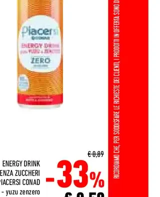 Energy drink senza zuccheri Piacersi Conad