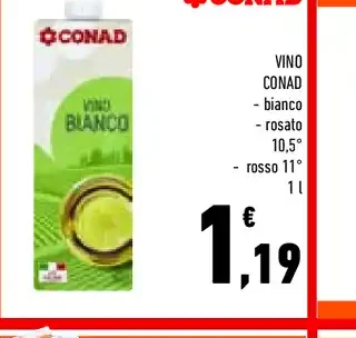 Vino bianco o rosato Conad