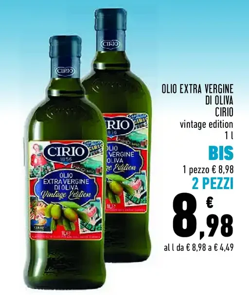 Olio extra vergine di oliva Cirio vintage edition 1 l