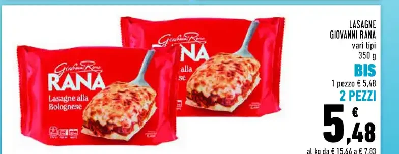 Lasagne Giovanni Rana vari tipi 350 g