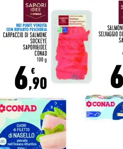 Carpaccio di salmone sockeye selvaggio dell'Alaska Sapori Ideali Conad