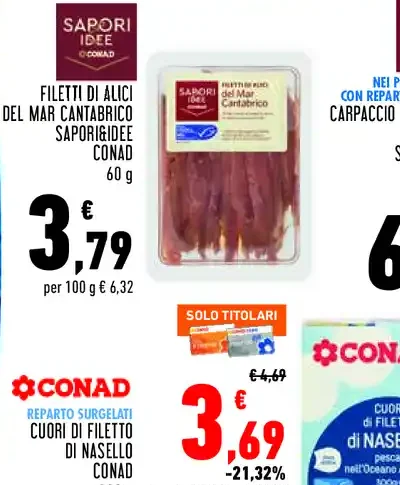 Filetti di alici del Mar Cantabrico Sapori Ideali Conad