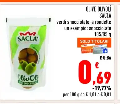 Olive verdi snocciolate Saclà