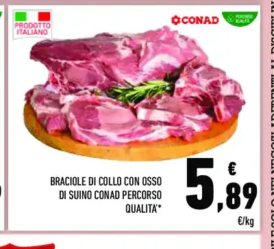 Braciole di collo con osso di suino Conad Percorso Qualità