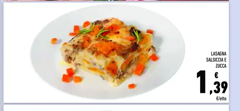 Lasagna salsiccia e zucca