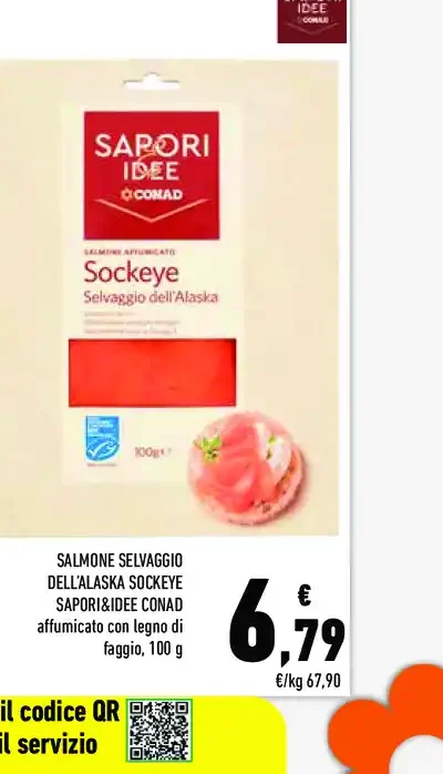 Salmone selvaggio dell'Alaska Sockeye Sapori&Idee Conad