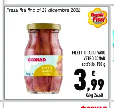 Filetti di alici sott'olio Conad