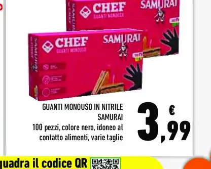 Guanti monouso in nitrile Samurai