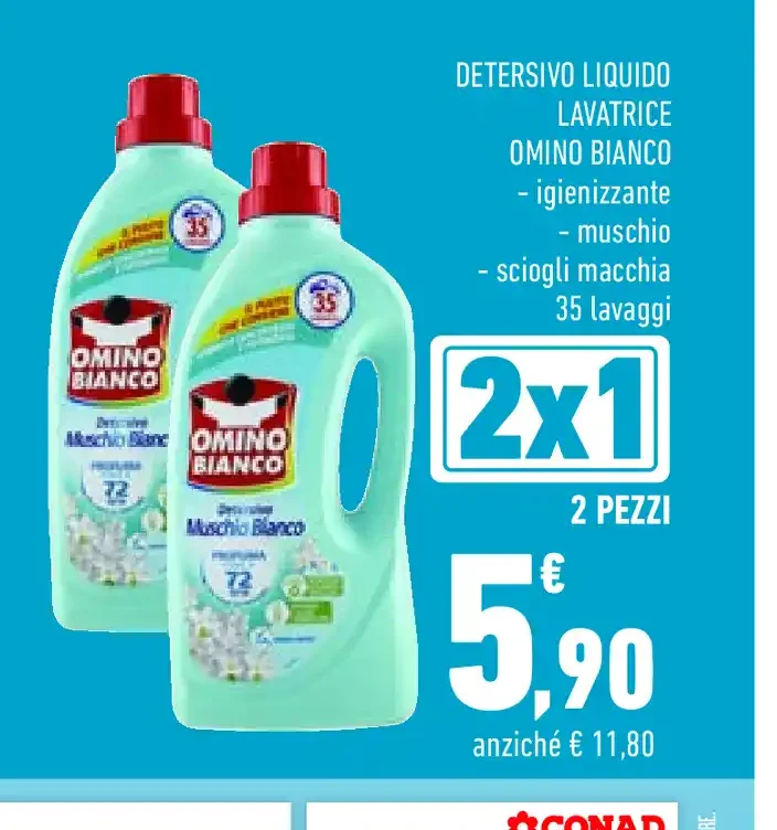 Detersivo liquido lavatrice Omino Bianco
