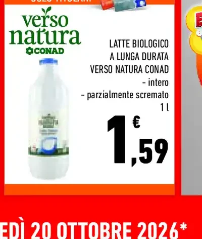 Latte biologico a lunga durata Verso Natura Conad