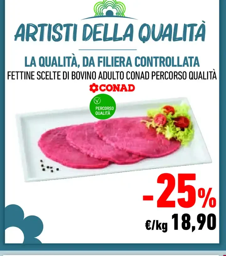 Fettine scelte di bovino adulto Conad Percorso Qualità
