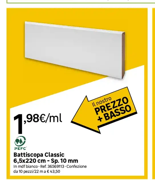 Battiscopa Classic 6,5x220 cm