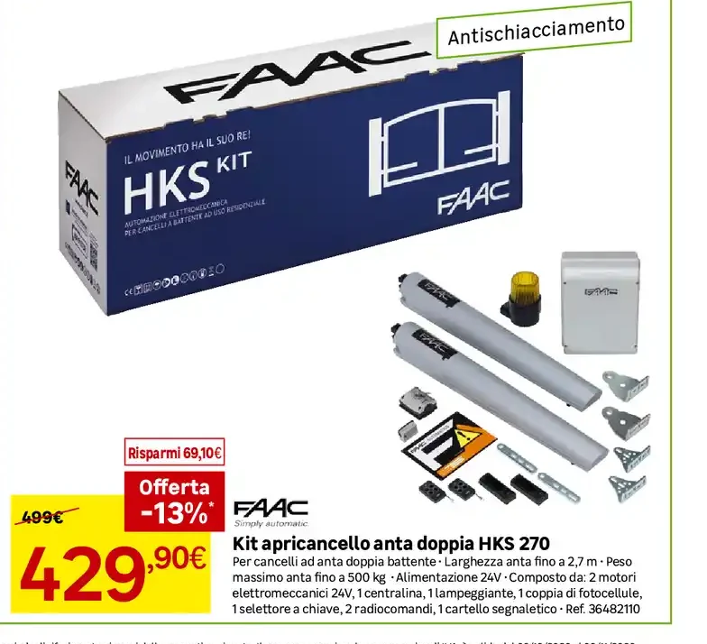 Kit apricancello anta doppia HKS 270