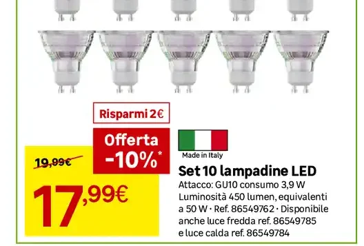 Set 10 lampadine LED