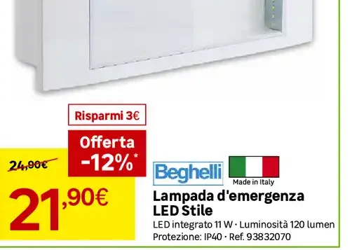 Lampada d’emergenza LED Stile