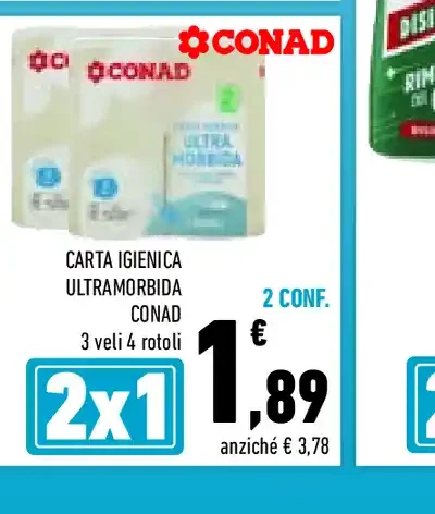 Carta igienica ultramorbida Conad