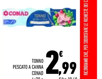 Tonno pescato a canna Conad
