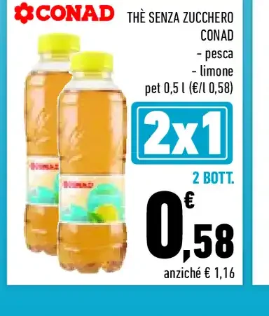Thè senza zucchero Conad 0,5 l