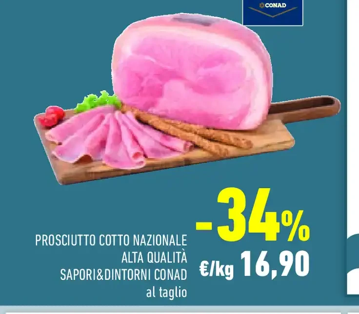 Prosciutto cotto nazionale alta qualità Sapori&Dintorni Conad