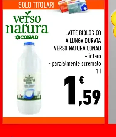 Latte biologico a lunga durata Verso Natura Conad